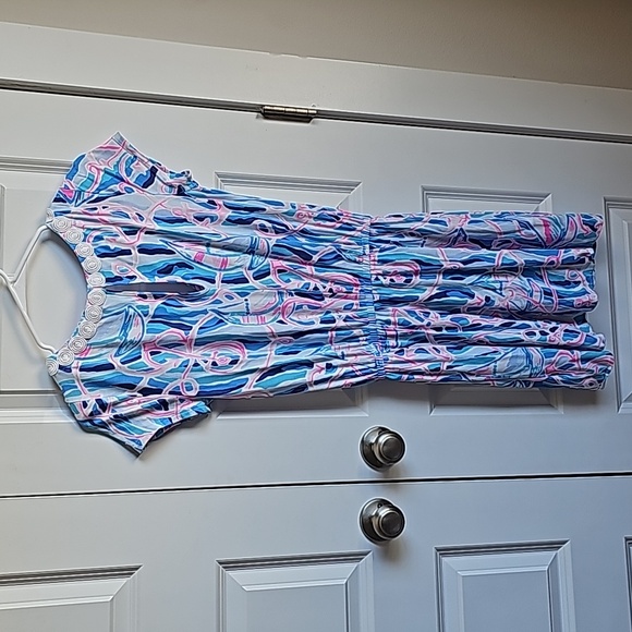 Lilly Pulitzer Rebel Skort Dress Romper In Skim Bkue Reel Nautical Anchors XS - Picture 9 of 11